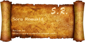 Sors Romuald névjegykártya